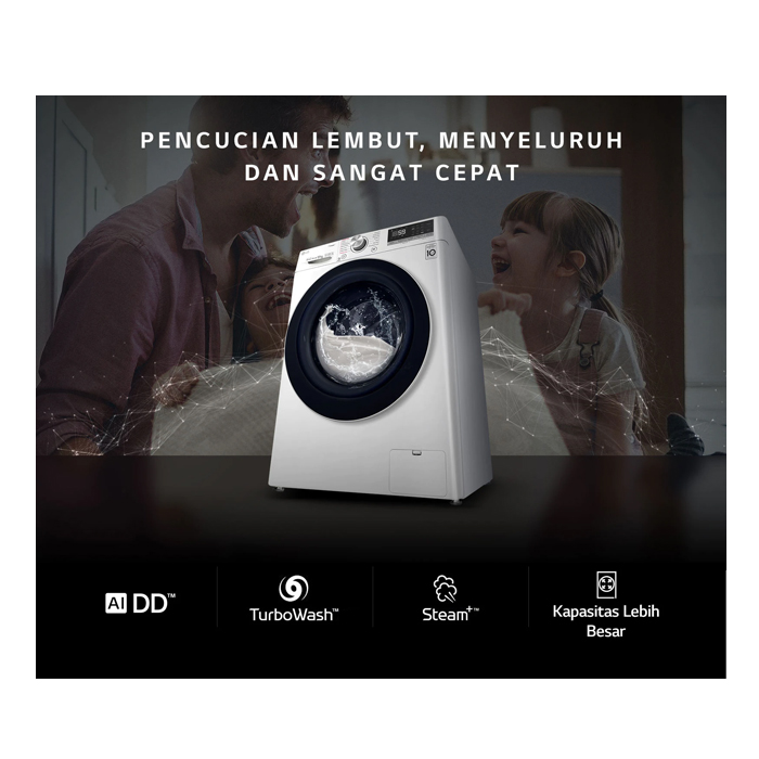 LG Mesin Cuci Front Loading 9 KG - FV1409S3W  